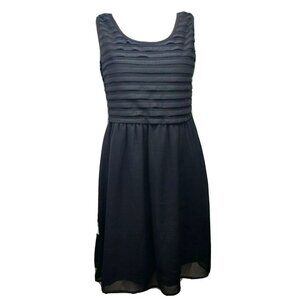 Romy Dress Womens Size M Medium Solid All Black Sleeveless Chiffon Ruffle